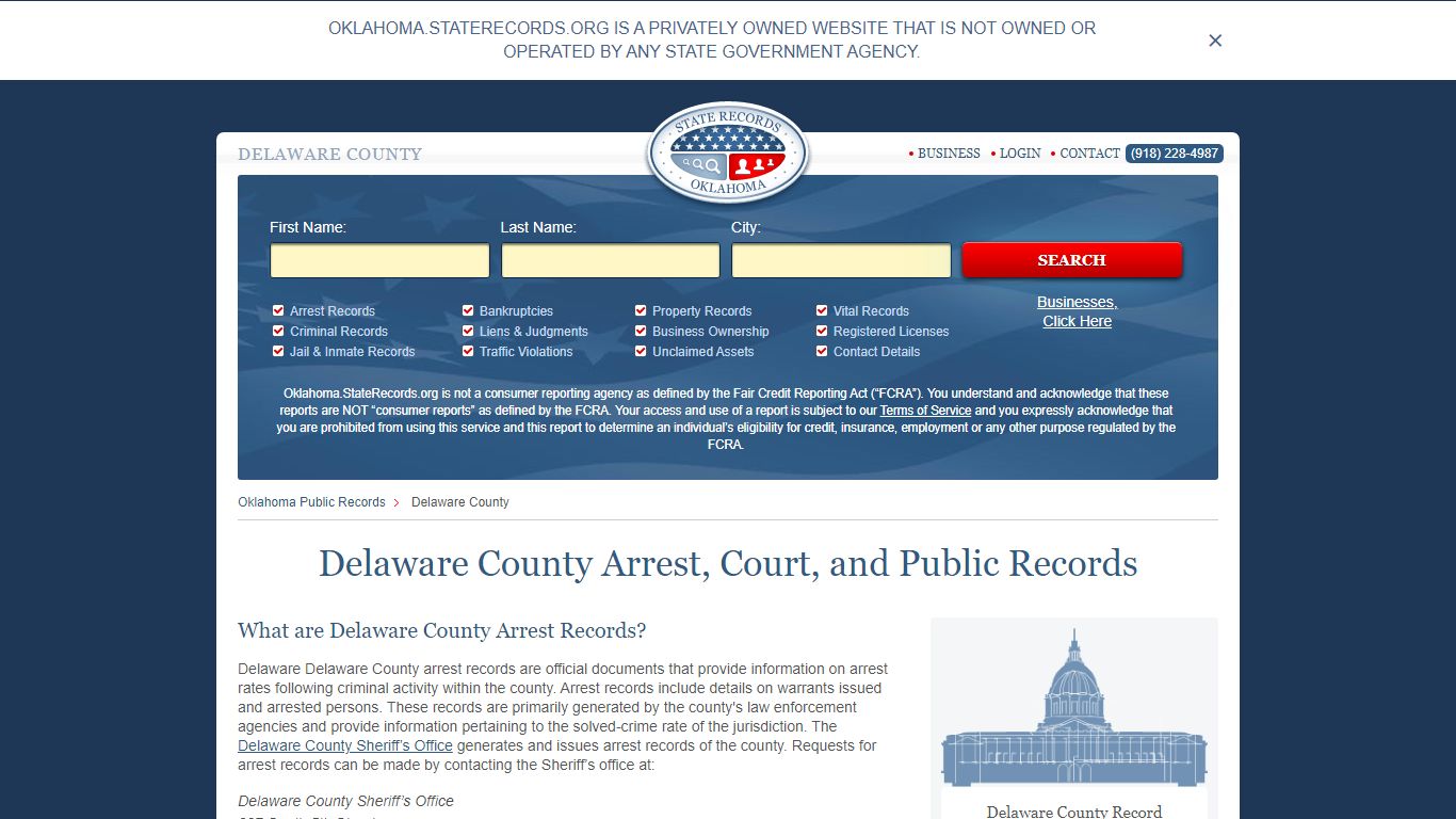 Delaware County Arrest, Court, and Public Records