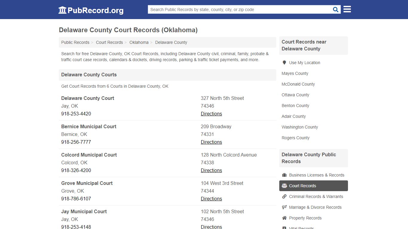 Free Delaware County Court Records (Oklahoma Court Records) - PubRecord.org